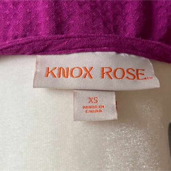 Knox Rose Ruffled Bottom, Textured Wrap Midi Dress-Purple-Size XS-GUC - Picture 7 of 7